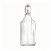 Bouteille en verre à ouverture pivotante avec poignée latérale pour la fabrication artisanale de kombucha et de cidre, 250 ml, 350 ml, 500 ml