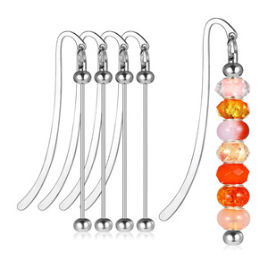 Wholesale Diy Beads Metal Bookmark Colorful Add Bead Metal Book Mark Promotional Gift Lanyards Pretty Bookmarks