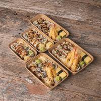 Boîte à sushi jetable en papier kraft avec couvercle transparent en PET haute qualité pour la livraison et la restauration, best-seller OEM