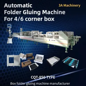 CQT-850 TYPE Automatic Folder Gluing Machine For 4/6 Corner Box Folder Gluer Cardboard Folding Machine