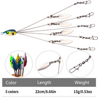 HENGJIA Alabama Rig 22cm Jig logam kepala payung Rig dengan 5 lengan untuk Bass