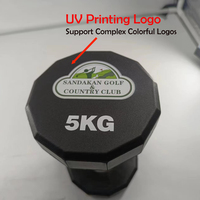 Haltères de gym Tellus Fitness personnalisables avec logo, en uréthane à 12 faces, paires de 2,5 kg à 50 kg, poids durables en CPU pour entraînement fonctionnel