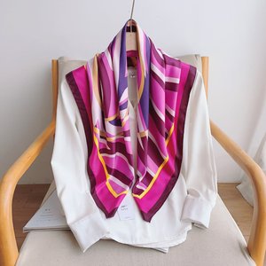 Pañuelo Cuadrado de Seda Sintética para Mujer, con Logotipo Personalizado, Impresión OEM/ODM, Directo de Fábrica - Product Image 1