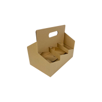 Porte-gobelet jetable portable en gros poignée avec logo personnalisé imprimé 2-4 tasses boîte de transport pour tasses à café doublure éponge