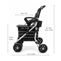 Nouveau chariot de courses en aluminium d'usine avec une capacité de 80 kg, chariot de courses pour personnes âgées