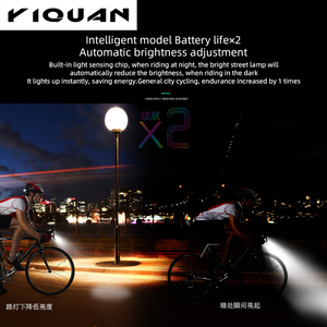 感应循环前灯USB充电发光二极管自行车灯自行车灯喇叭 - Product Image 5