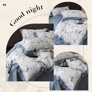 Housse de couette 3 pièces, taille Queen, blanche, avec imprimé, housse de couette douce et confortable, style bohème - Product Image 2