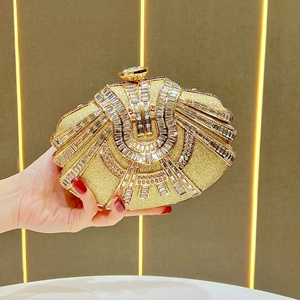 2026 Modische Damen Glänzende Taschen Funkelnde Ovale Clutch-Handtaschen Ketten-Schultertaschen Luxus-Taschen mit Obergriff Strass Vintage-Handtaschen - Product Image 1