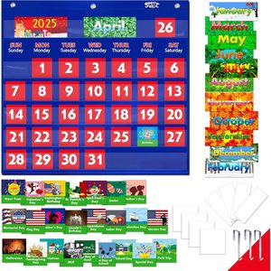 Calendrier mural en plastique avec vue mensuelle et 76 cartes pour la gestion du temps - Product Image 2