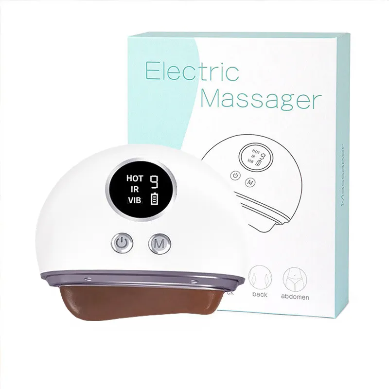 Oplaadbare Face Lifting Scraping Apparaat Led Lichttherapie Body Guasha Tool Elektrische Vibrerende Bian Stone Gua Sha Massager