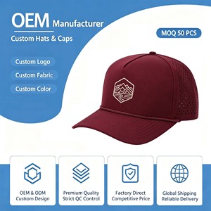 Gorra de Béisbol de Poliéster Sin Estructura con Parche de TPU de Alta Calidad, Secado Rápido, Impermeable, con Orificios Cortados con Láser y Letras de Golf - Product Image 1
