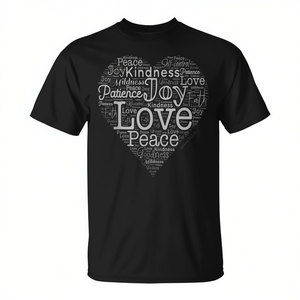 Camiseta Fruitage Of The Holy Spirit Heart Love, color negro, unisex, talla para adultos - Product Image 2