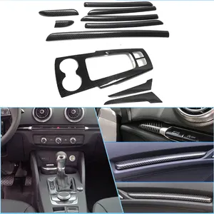 Carbon Fiber Dashboard Door Strip Cover Center Console Gear Shift Panel Interior Trim For Audi A3 8V S3 RS3 2014-2017 2018 2019