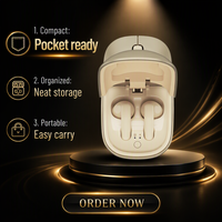 Écouteurs sans fil gris intra-auriculaires Bluetooth avec étui de chargement pour ordinateur et téléphone portable