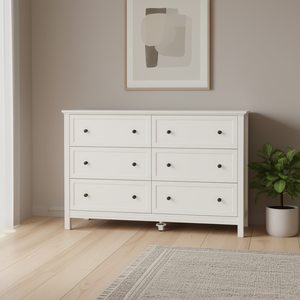 Cómoda de madera blanca con 6 cajones Hemnes de Ikea con dispositivo antivuelco para sala de estar, dormitorio, organizador de almacenamiento - Product Image 2