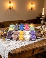 Farbige Sojawachs-Teelichter in Kleinen Glasgefäßen OEM für Weihnachten und Heimdekoration
