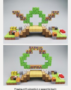 Jouet de construction éducatif magnétique 3D en cubes de plastique de 2 cm, blocs de puzzle de mon monde - Product Image 6