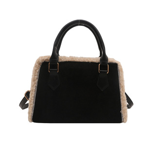 Nouveau sac en laine d'agneau grande capacité pour femme, sac à bandoulière tendance, sac fourre-tout portable pour étudiante - Product Image 4