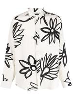 Chemises pour hommes en tissu de lin imprimé floral, style streetwear, manches longues, fabriquées sur mesure par des usines chinoises.