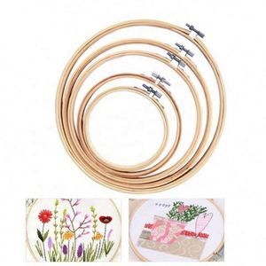 Embroidery Hoops Ring Plastic Cross Stitch Hoop Natural <b>Bamboo</b> Wreath Fan Stretch Crafts DIY Handmade <b>Bamboo</b> Ring - Product Image 3