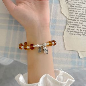 สร้อยข้อมือเงินแท้ S925 ประดับคริสตัลสีเหลืองรูปแมวนำโชค ดีไซน์เสริมดวงโชคลาภ เหมาะสำหรับทั้งชายและหญิง ของขวัญเครื่องประดับเสริมดวง - Product Image 3