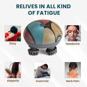 Eilison yeni lansmanı taşınabilir kafa masajı su geçirmez 360 el derisi <span class=keywords><strong>Scratcher</strong></span> 96 yoğurma düğümleri saç büyüme vücut masajı - Product Image 6