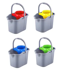 Domestic Plastic Deck Mop Bucket With Color Code Wringer