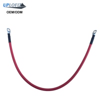 Par de Cables de Arranque Industriales Rojos y Negros de 6 Gauges y 24 Pulgadas, Terminales de Anillo de Cobre de 16 mm EVR 3/8'', Cobre Trenzado con Capacidad de 1500V