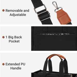 Travel College Office Crossbody Work <b>Laptop</b> Bag Women Canvas Tote Bag with Mutil Pockets - Product Image 5