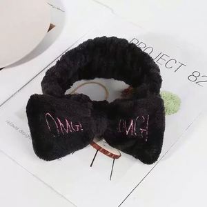 Letter Print Bowknot Headband Women Wide Brim <b>Flannel</b> <b>Face</b> Wash Hair Band Soft Fleece Makeup Spa Head Hoop - Product Image 6