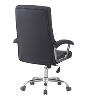 Chaise de bureau pivotante populaire en cuir avec accoudoirs fixes et mécanisme d'inclinaison