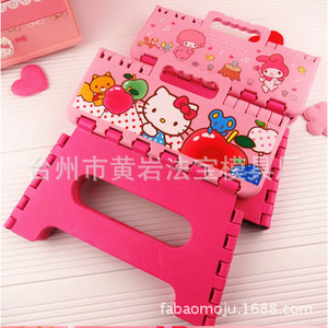 Hello Kitty <b>Folding</b> <b>Stool</b> Plastic Portable Kids Chair With Handle For Children - Product Image 2