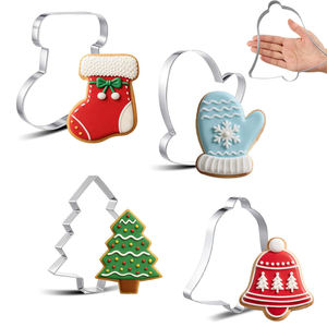 大きなサイズのクリスマス用クッキー型、フォンダンエンボッサー、スタンプ、クリスマス用クッキーカッター、クッキーステンシル付き - Product Image 3