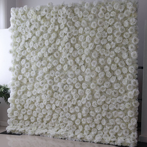 <span class=keywords><strong>Mur</strong></span> <span class=keywords><strong>de</strong></span> fleurs artificielles en gros BF-FW10, 2,4 m x 2,4 m, panneau mural enroulable blanc, toile <span class=keywords><strong>de</strong></span> fond murale en roses <span class=keywords><strong>de</strong></span> soie, <span class=keywords><strong>décoration</strong></span> <span class=keywords><strong>de</strong></span> mariage - Product Image 2