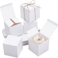 PH PandaHall 30 boîtes cadeaux blanches en forme de cube avec couvercle en papier kraft 3,5x3,5x3,5 pouces pour mariage, anniversaire, fête, friandises