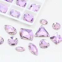 Dongzhou Cristaux Luxe Qualité Flatback Non-Hotfix Coudre sur Rhinestones Mix Shaped Violet Color DIY Garment Sewing Accessories