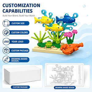 Set di Costruzioni Personalizzabili Multi-Pesci e Barriera Corallina, Giocattoli Interattivi per Bambini per l'Educazione alla Vita Marina e Attività di Gioco di <span class=keywords><strong>Gruppo</strong></span> - Product Image 5