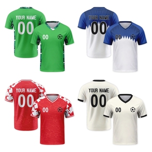 Uniforme <span class=keywords><strong>de</strong></span> Fútbol <span class=keywords><strong>de</strong></span> Alta Calidad 100% Poliéster con Cuello en V, Personalizable, Transpirable, <span class=keywords><strong>de</strong></span> Secado Rápido, con Impresión <span class=keywords><strong>de</strong></span> Nombre, Servicio OEM - Product Image 1