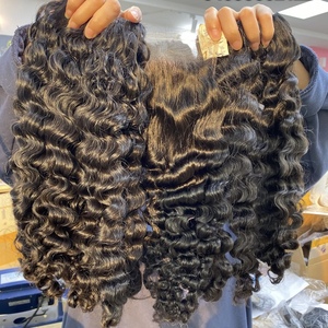 100% Real Natural Raw Burmese Curly Hair Body Wave Human Hair Machine Double Weft Luxury Bundles - Product Image 1
