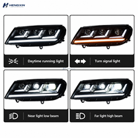 Ensemble de phares de projecteur (2 pièces) pour Volkswagen Touareg 2015-2018 avec feux de jour (DRL), clignotants, feux de route et feux de position Angel Eye
