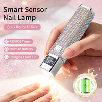 Lampe à ongles UV LED portable avec strass, capteur intelligent, 800 mAh rechargeable, outil de manucure pour le durcissement du gel