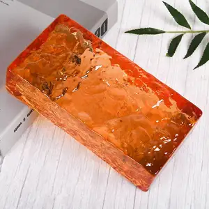 Colored Bubble Crystal Solid Glass Brick 200x100x50mm Solid Clear Colorful Glass Crystal Block Brick