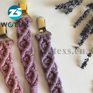 BP014 Eco-friendly di buona qualità colorato a mano Macrame Ciuccio Clip di Baby Shower Regalo <span class=keywords><strong>Makrame</strong></span> Clip Del Bambino - Product Image 2