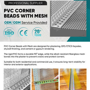 Cornières en PVC de conception moderne en gros avec filet en fibre de verre pour la finition des cloisons sèches et la protection des coins - Product Image 3