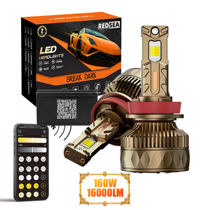 REDSEA Smart 200W 25000lm AI Tri Color Lampadina LED <span class=keywords><strong>H4</strong></span> 9007 per <span class=keywords><strong>Auto</strong></span>, Faro LED <span class=keywords><strong>H4</strong></span> AI H1 H7 H8 H11, Luci LED per <span class=keywords><strong>Auto</strong></span> - Product Image 1