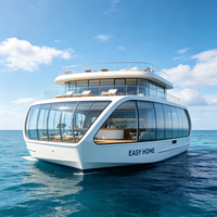 Maison flottante compacte de 20 pieds, cabine modulaire préfabriquée pour maison de vacances sur lac ou rivière