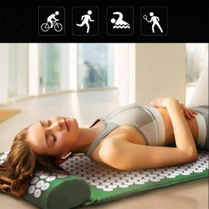 Ensemble de tapis et coussin d'acupression en tissu brun coco avec logo personnalisé, respectueux de l'environnement, avec fonction de massage, portable pour la gym - Product Image 4