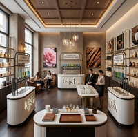 Présentoirs de parfum mobiles LED personnalisables, étanches et écologiques, en métal robuste, pour la vente en magasin de parfums