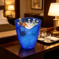 Seau à glace en plastique épaissi 4L, seau à champagne pour une bouteille, seau à vin durable pour bar, fête, mariage