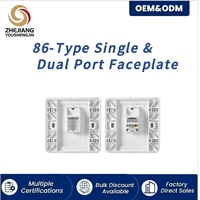 Plaque murale réseau simple ou double port avec cache anti-poussière pour module Keystone RJ45 RJ11
